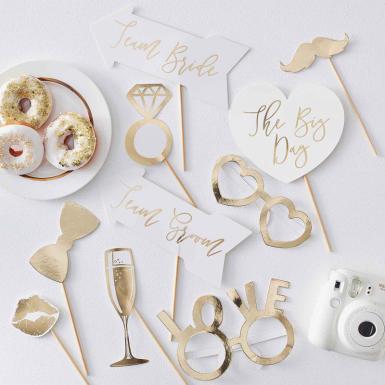 Wedding  Gold Photo Booth Props Image 1