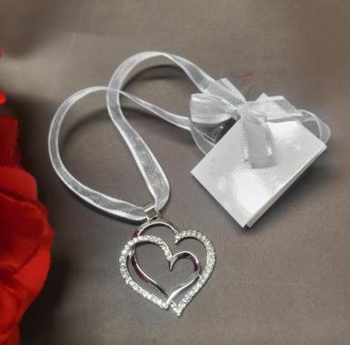 Wedding  Silver Intertwined Hearts Bridal Charm Image 1