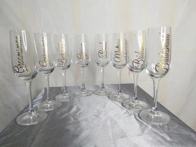 Wedding  Personalised Bridal Party Toasting Glasses Image 1