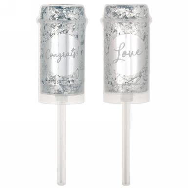 Wedding  Push Up Confetti Poppers - 2 Pack Image 1
