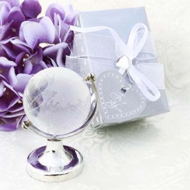 Wedding  Crystal Globe with ribbon Image 1