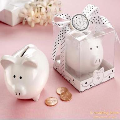 Wedding  Ceramic Mini-Piggy Bank Wedding Favors Image 1