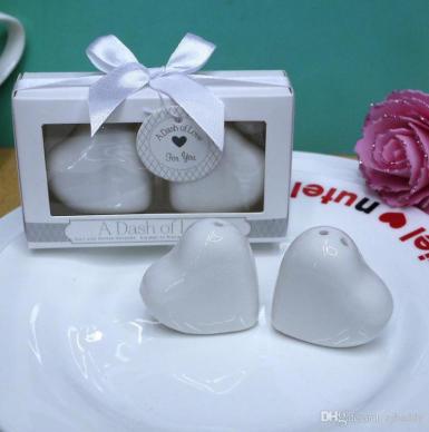 Wedding  A Dash Of Love Ceramic Salt and Pepper Shakers Image 1