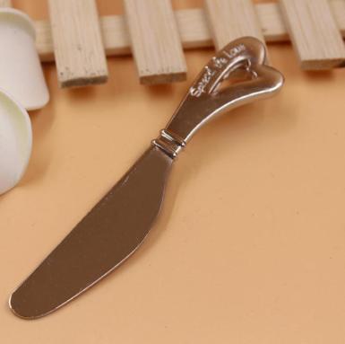 Wedding  "spread the Love" Stainless Steel Heart Butter Knife Image 1