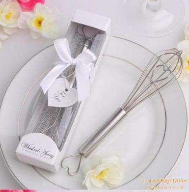 Wedding  Stainless Steel Heart Shaped Kitchen Whisk Image 1