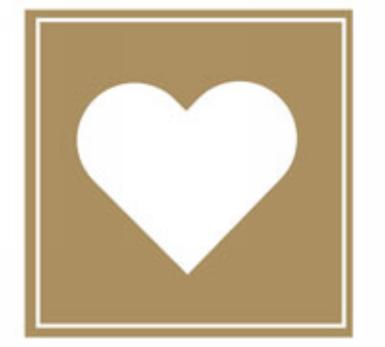 Wedding  Sticker Seal - Heart Gold Square Image 1