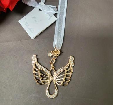 Wedding  Double Angel Wings Charm - Gold Image 1