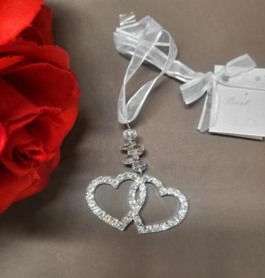 Wedding  Joined Double Hearts Bridal Charm Image 1
