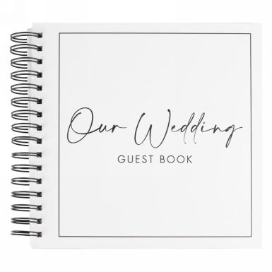 Wedding  Black and White Ring Bound Paper Guest book Image 1