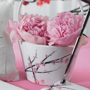 Wedding  Cherry Blossom Flower Girl Basket Image 1