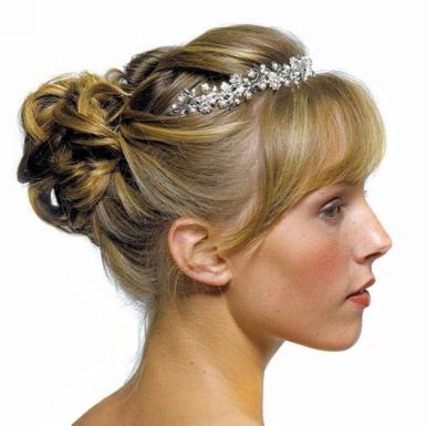 Wedding  Garden Tiara in Silver with White Pearls Image 1