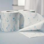 Bride and Groom Wedding Toilet Paper in Traditional Blue Print image