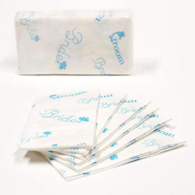 Wedding  Bride and Groom Wedding Tissues in traditional "Something Blue" Print Image 1