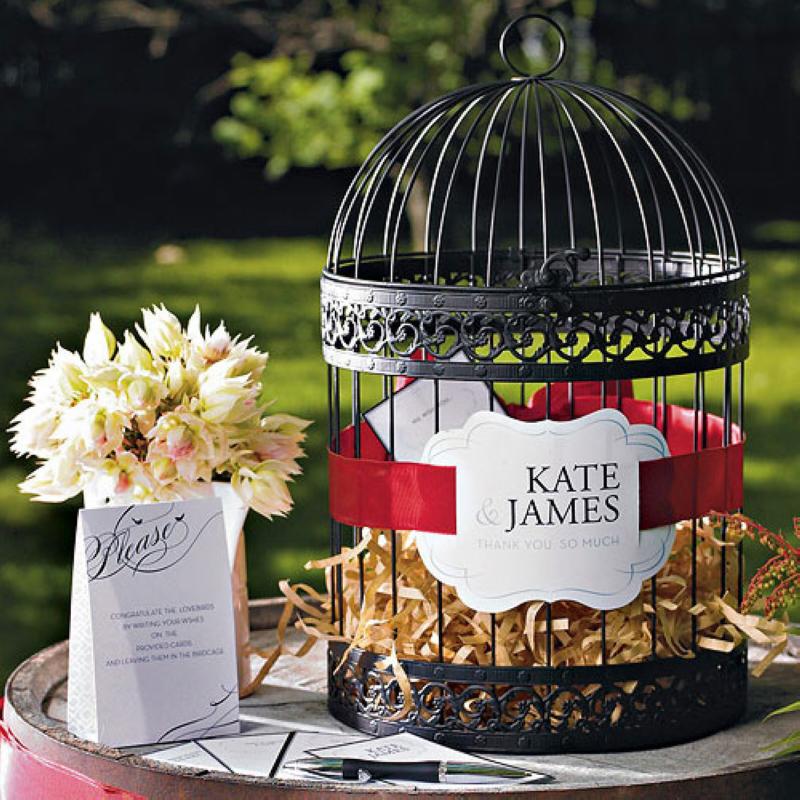 Wedding Classic Round Decorative Birdcage - Black or Ivory - Wedding Wish