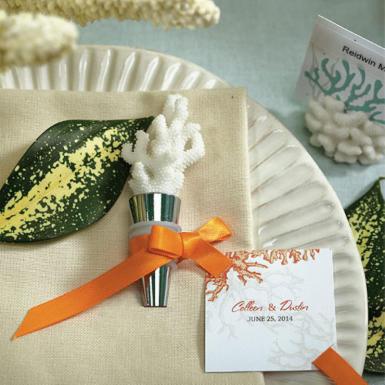 Wedding  Coral Bottle Stopper with Gift Packaging Image 1