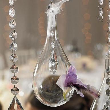Wedding  Blown Glass Tear-Drop Vases - Large Image 1