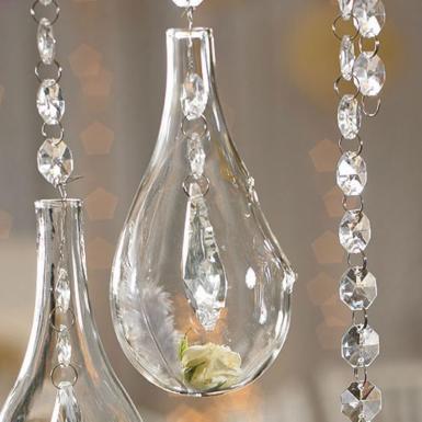 Wedding  Blown Glass Tear-Drop Vases - Small Image 1
