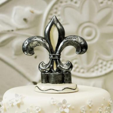 Wedding  Decorative Fleur De Lis Cake Topper Image 1