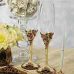 Elegant Vintage Rose Toasting Flutes image