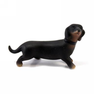 Wedding  Miniature Black and Tan Dachshund Dog Figurines Image 1