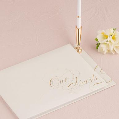 Wedding  Pure Elegance Special Occasion Guest Book And Pen With Blank Pages Image 1