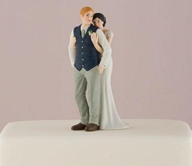 Wedding  A Sweet Embrace - Bride Embracing Groom Couple Figurine Image 1