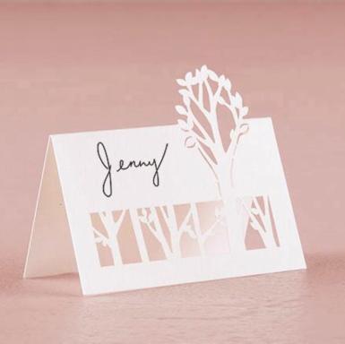 Wedding  Woodland Pretty Laser Embossed Place Cards Image 1