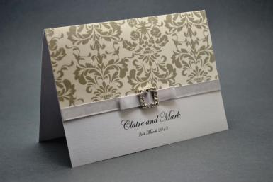Wedding  Silver Romance Horizontal Style  A6 Invitation and Envelope Image 1