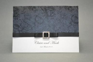 Wedding  Midnight Rose A6 Invitation and Envelope Image 1