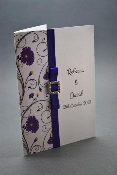 Wedding  Purple Passion Vertical Style A6 Envelope and Invitation Image 1