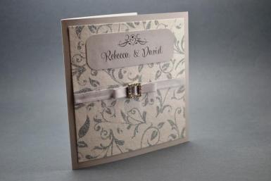 Wedding  Enchanted Silver Square Invitation and Envelope Image 1