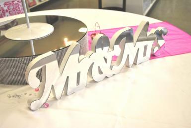 Wedding  Mr ans Mrs Wooden Sign with Mirror Front Image 1