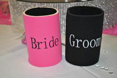 Wedding  Bride and Groom Stubby Cooler Set Image 1