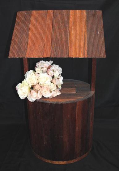 Wedding  Carmen Rustic Timber Stained Wedding Wishing Well - Hire Image 1