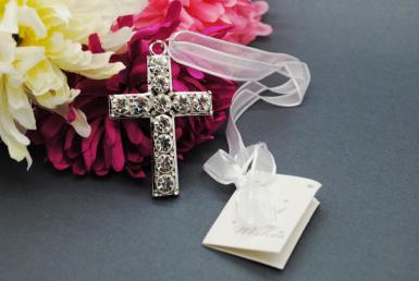 Wedding  Diamante Cross Bridal Charm Image 1
