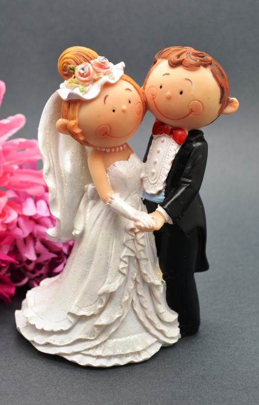 Wedding Bride and Groom Cake Toppers - Holding Hands - Wedding Wish