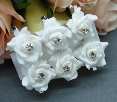 Wedding  White Rose Peg Paper Clip Image 1