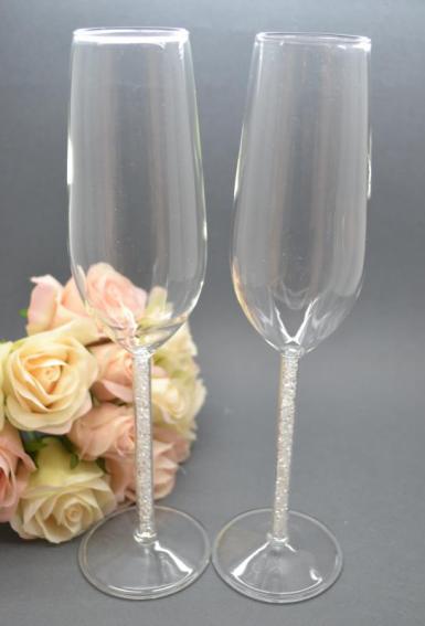 Wedding  Floating Crystal Champagne Glass Set Image 1