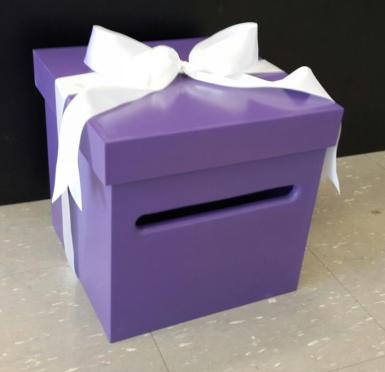 Wedding  Purple Wishing Well Timber Box Image 1