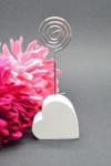 Resin Heart Placecard Holder - White or Silver image