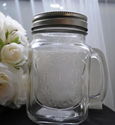 Wedding  Mason Drinking Glass Jars with Lid Image 1