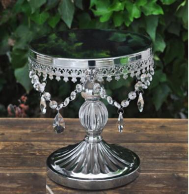 Wedding  Silver Antique Look Pillar Cake Stand - Hire Image 1