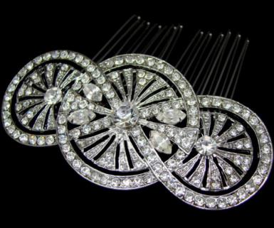 Wedding  Diamante Art Deco Inspired Hair Comb Image 1