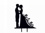 Mr and Mrs Silhouette Black Cake Pick image