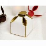 Two Tone White and Gold 5cm Favour Box x10 image